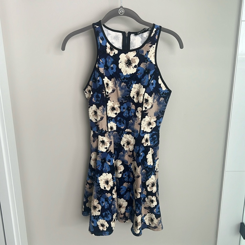 MODiste Blue Floral Skater Dress
